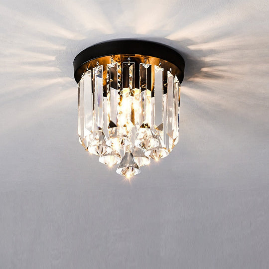 American Round Crystal Ceiling Lamp Modern Simple Corridor Lights Fixture Decor Home Lighting