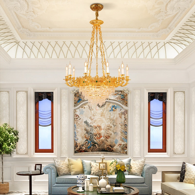 Jolie - French Duplex Building Large Chandelier Villa Hall Living Room Light Hotel Lobby Luxury