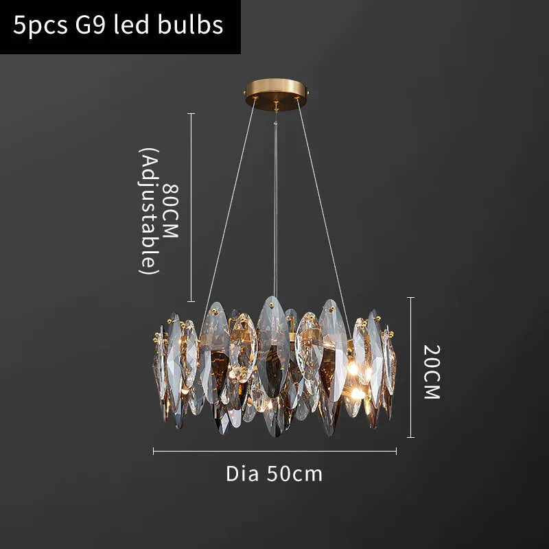 Luxury Crystal Chandelier Living Room Lamps Upscale Modern Dia 50Cm / No Light Source Pendant