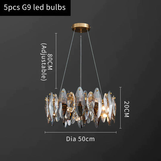 Luxury Crystal Chandelier Living Room Lamps Upscale Modern Dia 50Cm / No Light Source Pendant
