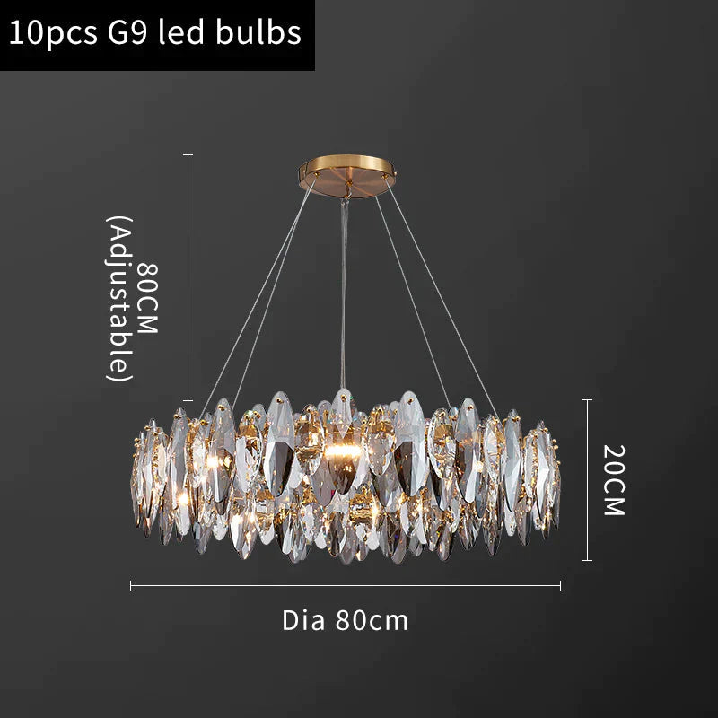Luxury Crystal Chandelier Living Room Lamps Upscale Modern Dia 80Cm / No Light Source Pendant