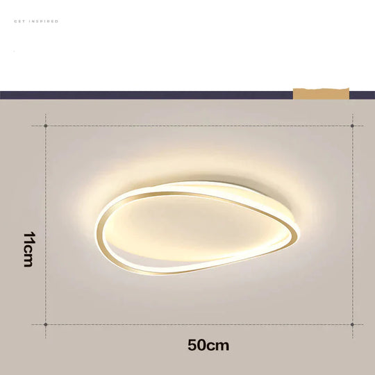 Bedroom Ceiling Lamp Minimalist Art Geometric Circular Master Led Creative Modern Room Lamps Golden