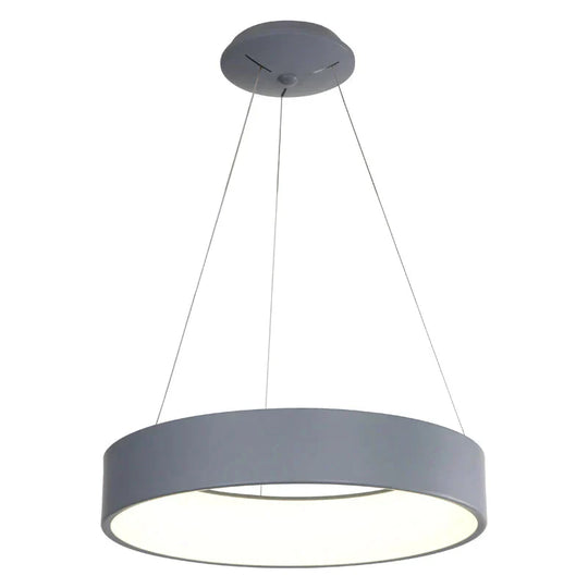 Gray Circle Led Pendant Lights Modern For Dining Room Restaurant Decoration Hanging Lamp Living