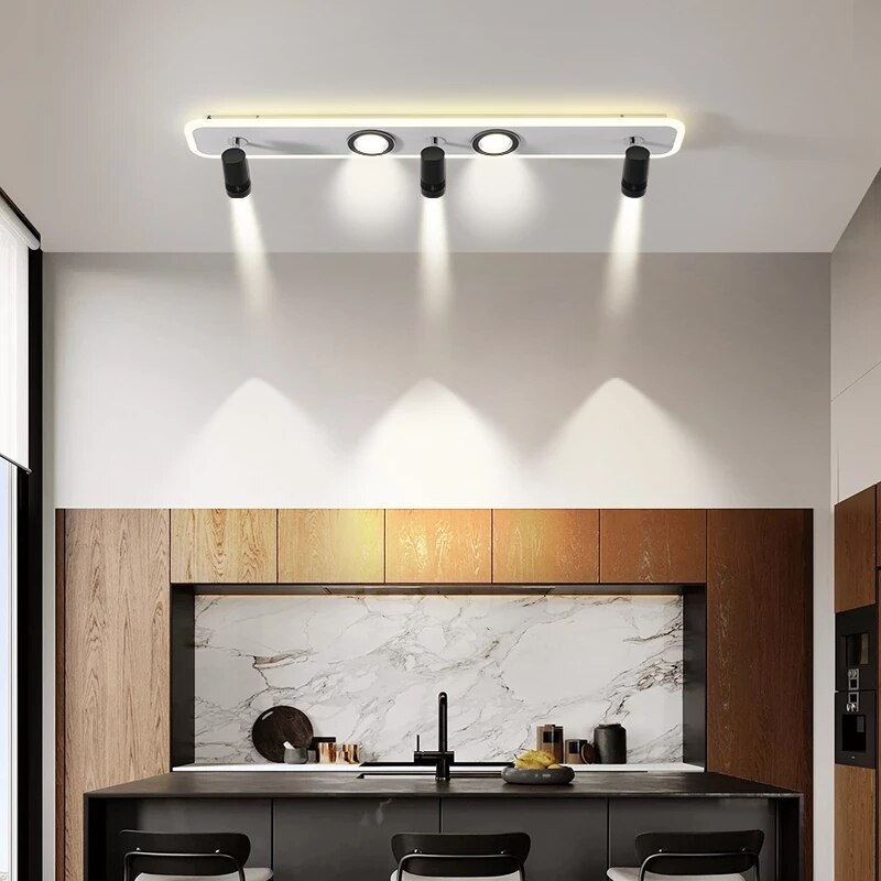 No Main Light Living Room Chandeliers Track Spotlight Surface Installation Minimalist Home Front