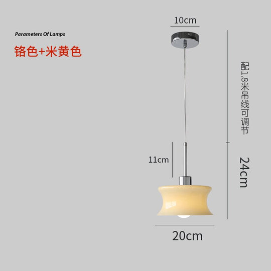 French Retro Chandelier Glass Bay Window Single Head Balcony Aisle Modern Bedroom Bedside Lamps A