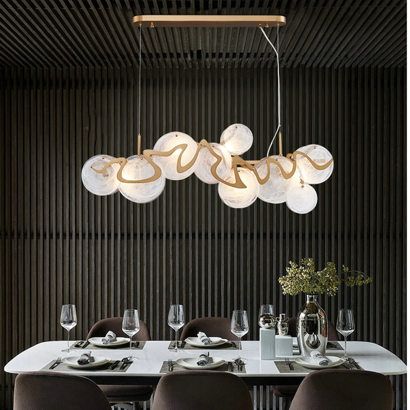 Dining Room Pendant Lights Modern Luxury Living Bedroom Creative Grey White Crystal Hanging Home