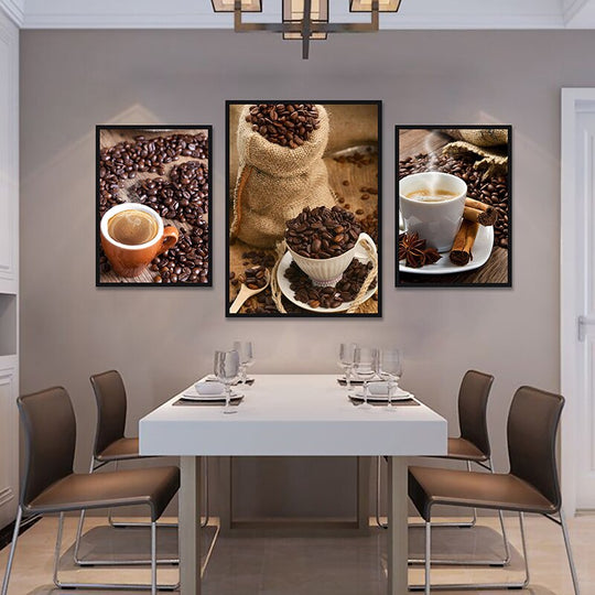 Modern Coffee Latte Canvas Poster: Wall Art For Bar Cafe And Kitchen Decor Painting