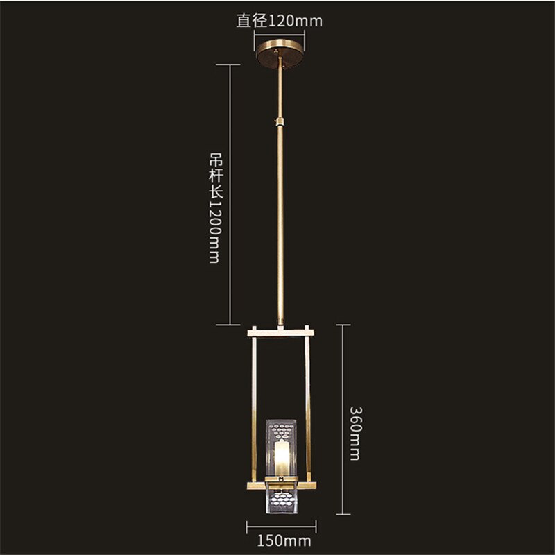 New Classical Copper Bedside Pendant Light Led G9 Simple Suspension Luminaire Study Porch Bedroom