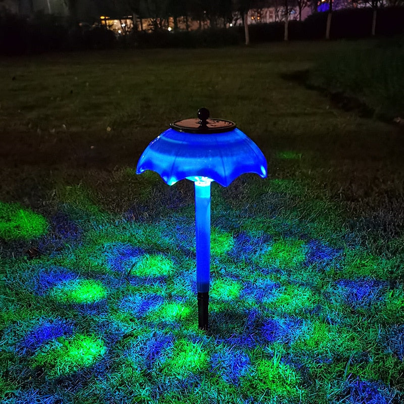 Mini Umbrella Led Solar Garden Light Outdoor Lighting Control Waterproof Abs Lawn Yard Decoration