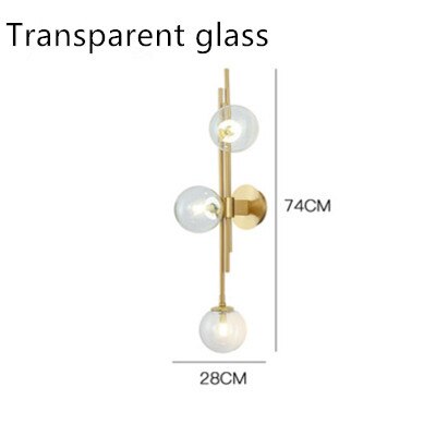 Modern G9 Glass Lampshade Wall Lamp For Bedroom Background Bedside Reading Light Office Decoration