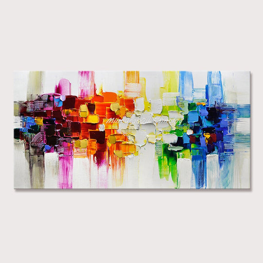 Handcrafted Large Abstract Oil Painting - Modern Home Decor Canvas Art 50X100Cm Unframed / Mt161941