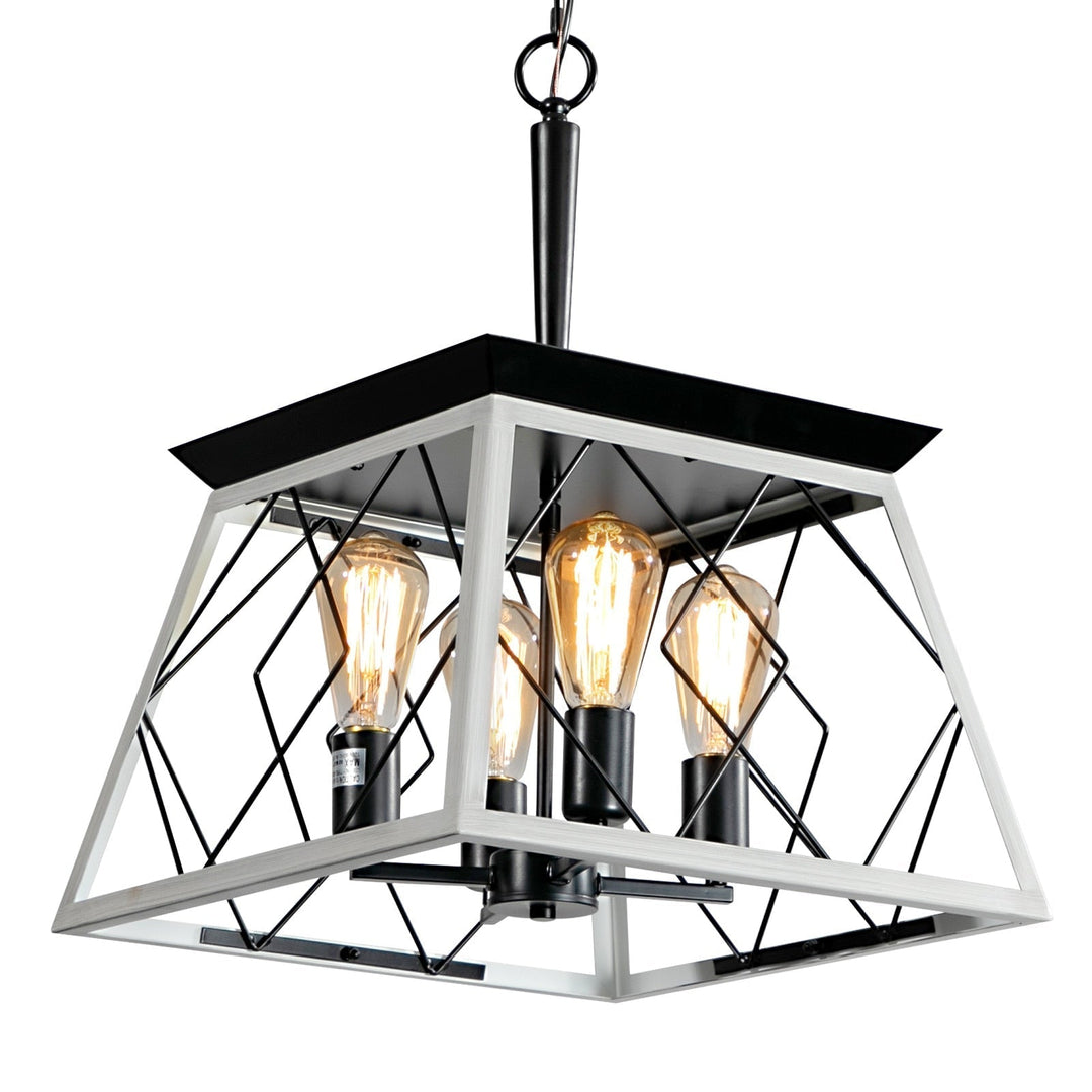 Farmhouse Retro Chandelier Restaurant Industrial Kitchen Island Pendant Light Metal Ceiling White