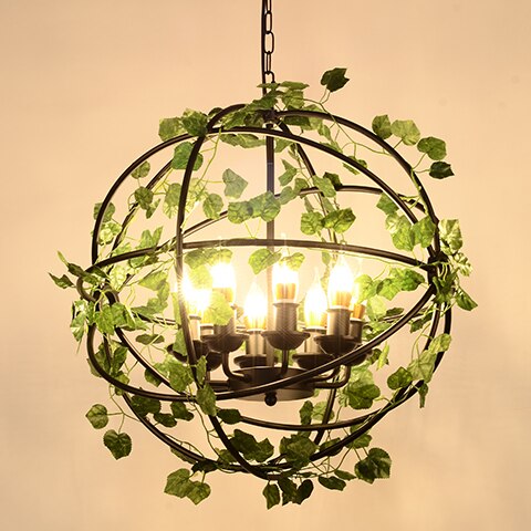 Net Red Plant Chandelier Music Restaurant Theme Bar Coffee Shop Creative Forest Round Cage