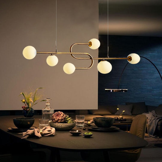 Contemporary Nordic Glass Ball Chandelier - Modern Lighting For Dining Rooms And More Pendant Light