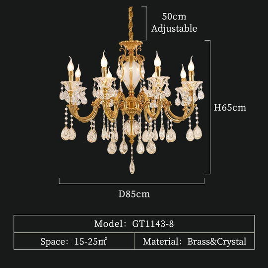 Luxury Classical Chandeliers Vintage Brass Pendant Lamp Crystal Moroccan Chandelier New Classic