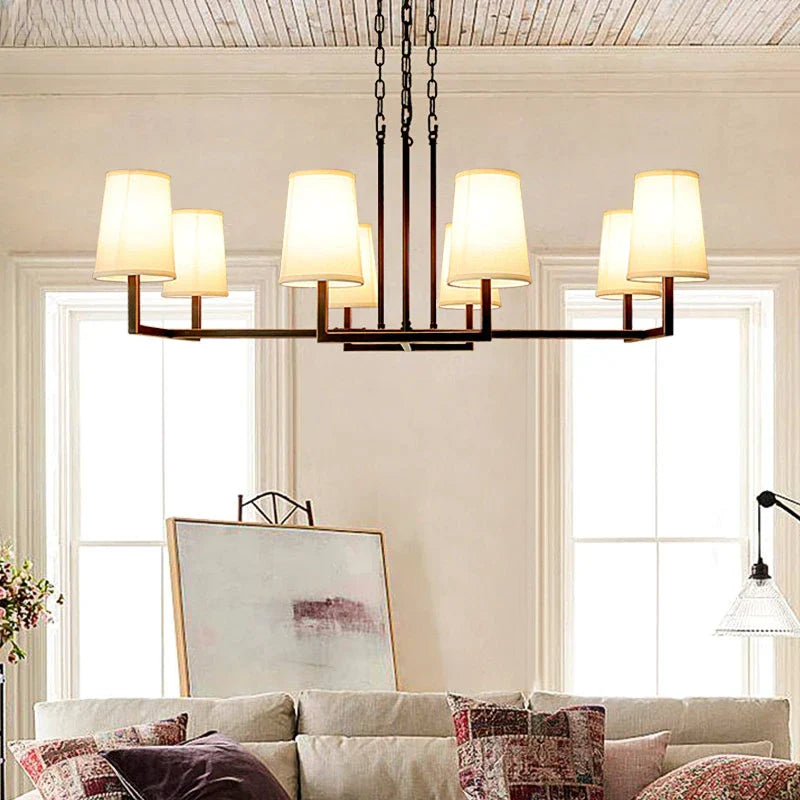 Harper American Industrial Chandelier - Vintage Loft - Style Hanging Lights For Living And Dining