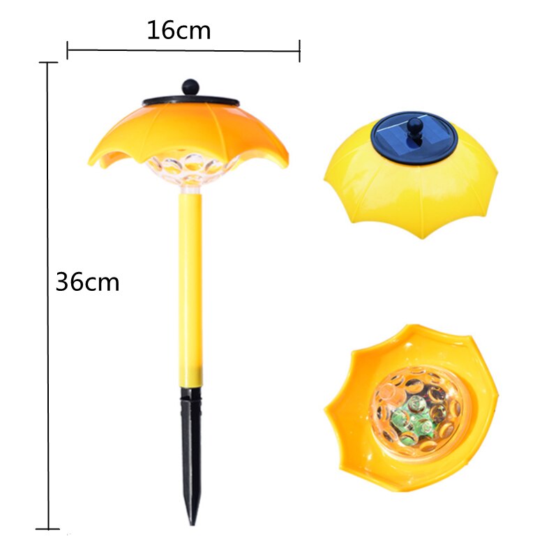 Mini Umbrella Led Solar Garden Light Outdoor Lighting Control Waterproof Abs Lawn Yard Decoration