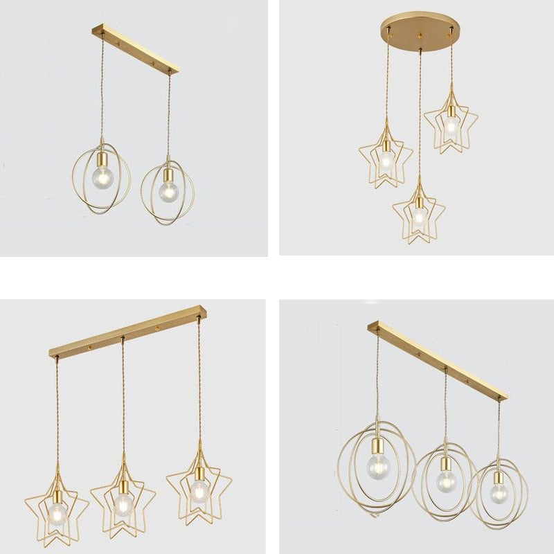 Led Pendant Lights: Golden E27 Hanging Lamp For Living Room Decoration And Kitchen Lighting Light