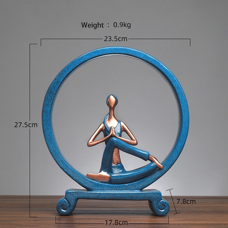 European Style Girl Yoga Resin Figure Ornaments Figurines Home Decoration Accessories For Living