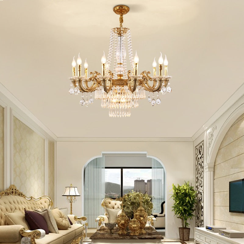 Éclat - High Quality French Contemporary Luxury All Copper Led Crystal Chandelier For Living Room