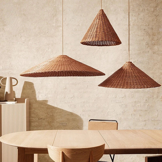 Kumi Japanese Retro Rattan Pendant Light - Artistic Design For Bedrooms Tea Houses And Kitchens