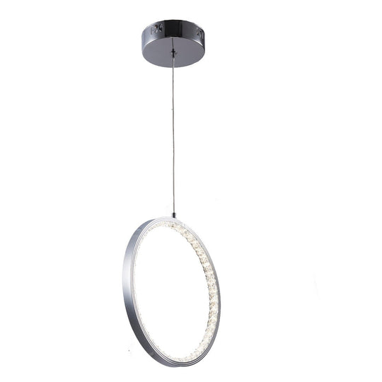 Nordic Circular Ring Crystal Pendant Light Modern Hanging Lamp Stairway Corridor Lustre Chandelier
