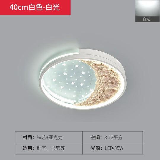 Modern Moon Ceiling Light Luxury Simple Bedroom Chandelier Creative Home Warm Sky Star Dining Room