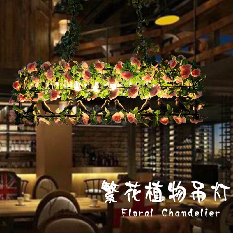 Theme Bar Restaurant Simulation Bouquet Plant Pendant Light Hot Pot Banquet Hall Hotel Private Room