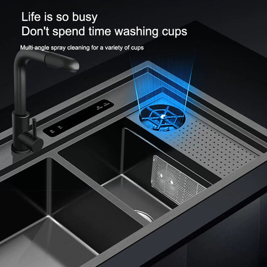 Kitchen Sink Stainless Steel Dishwashing Ultrasonic Dishwasher Multifunctional Intelligent Net