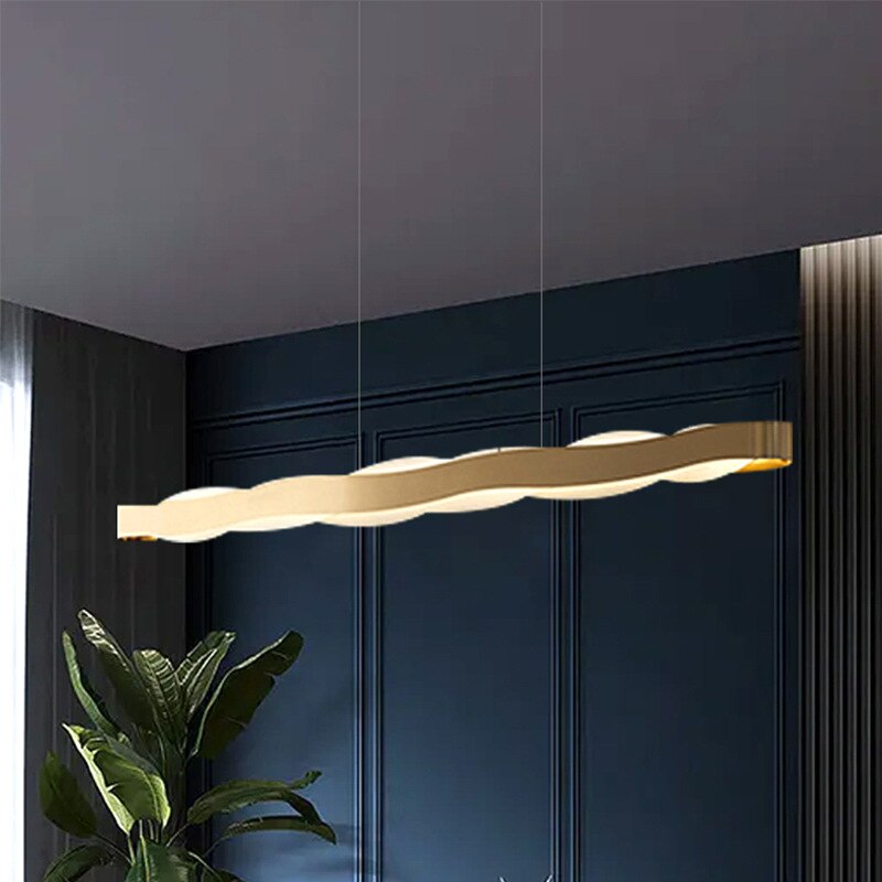 Led Modern Lustre Ceiling Chandelier Golden Stainless Steel Pendant Light Decoration Home Living