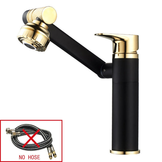 Faucet Bathroom Basin Tap Sink Mixer Black Golden Single Handle Washbasin Rotary Water Saving Hot