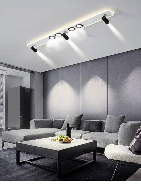 No Main Light Living Room Chandeliers Track Spotlight Surface Installation Minimalist Home Front