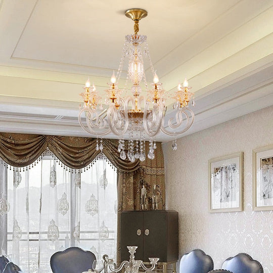 Palace - European Style Hotel Villa Brass Chandelier For Indoor Living And Dining Room Chandelier