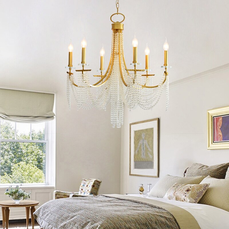 Candle Ceiling Chandeliers Gold New Led Lustres Classical Hanging Lamps Vintage Home Decoration