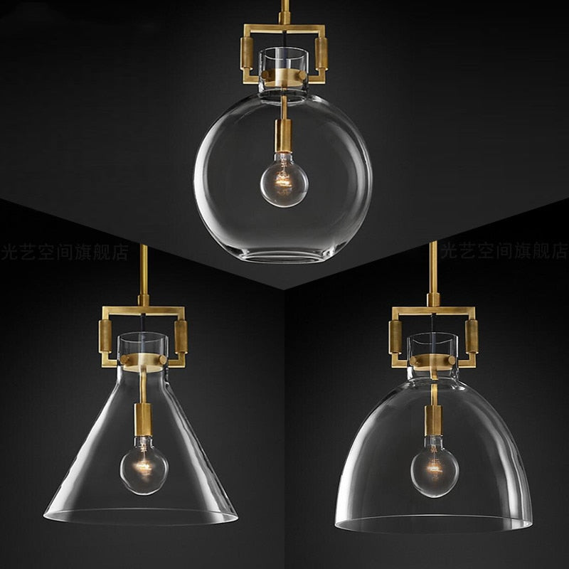 American Retro Edison E27 Led Pendant Light - Gold Metal Adjustable Droplight For Indoor Lighting