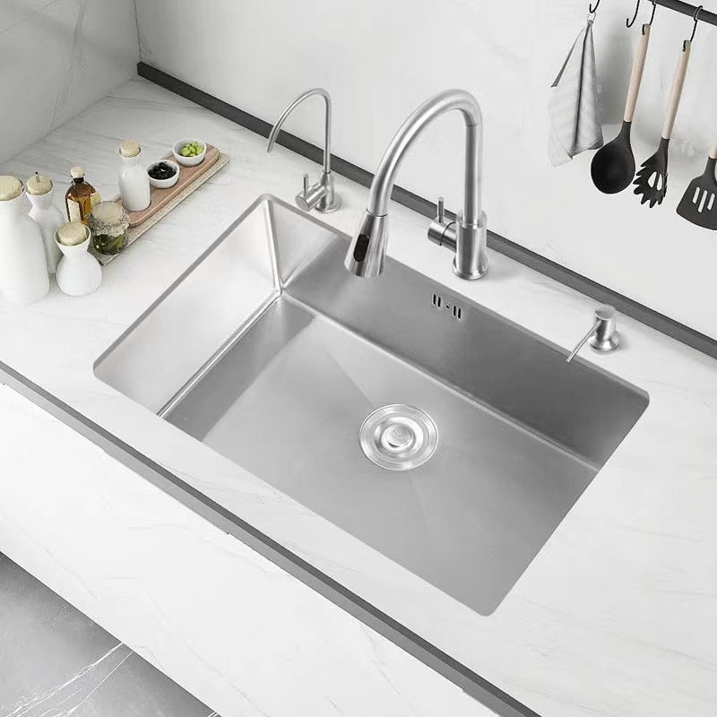 304 Stainless Steel Kitchen Sink Multiple Size Single Bowl Undermount Basin For Fixture Improvement