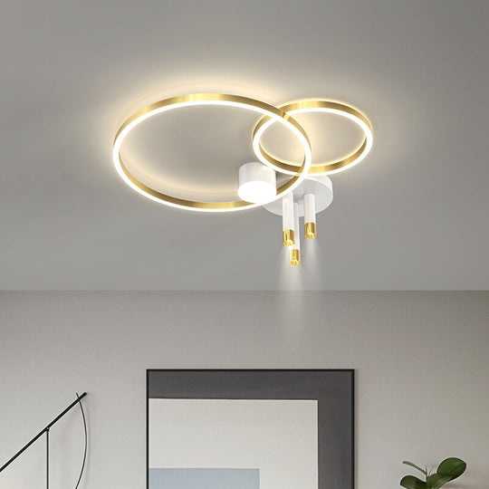 Nordic Round Ring Led Ceiling Chandelier Simple Living Room Bedroom Home Indoor Lighting Decor Iron