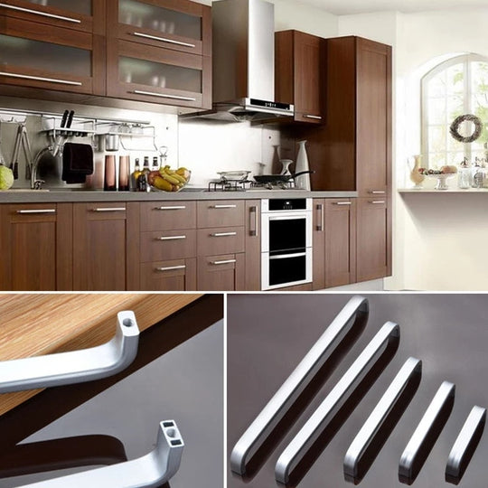 4/6/8/10/12 Inches Gold Black Silver Space Aluminum Handles Kitchen Door Cabinet Straight Handle