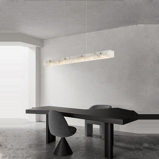 Led Postmodern Minimalism Marble Stainless Steel Chandelier Lighting Lustre Suspension Luminaire