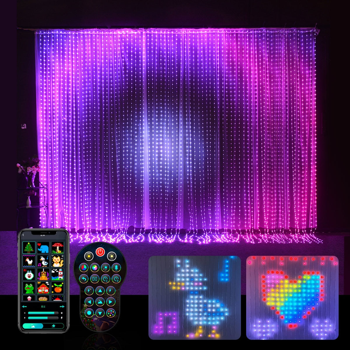 Smart Curtain Led Lights: App - Controlled Programmable Decor For Gazebos And Holidays Led String