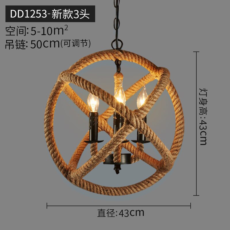 Vintage Retro Hemp Rope Industrial Pendant Light For Living Room Home Design Kitchen Fixtures