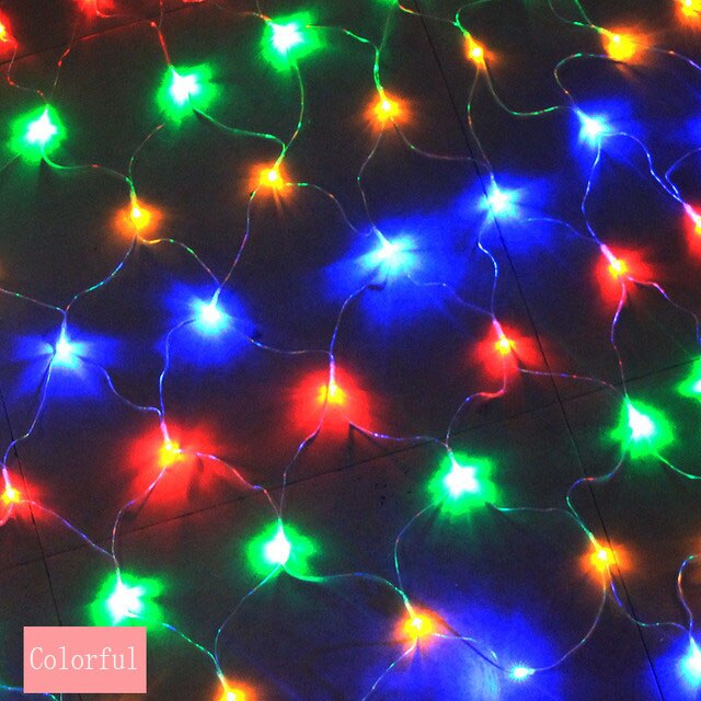 Curtain Light Led Fairy String Net Mesh Christmas 3X2M Eu/Us/Solar Party Wedding New Year Garland