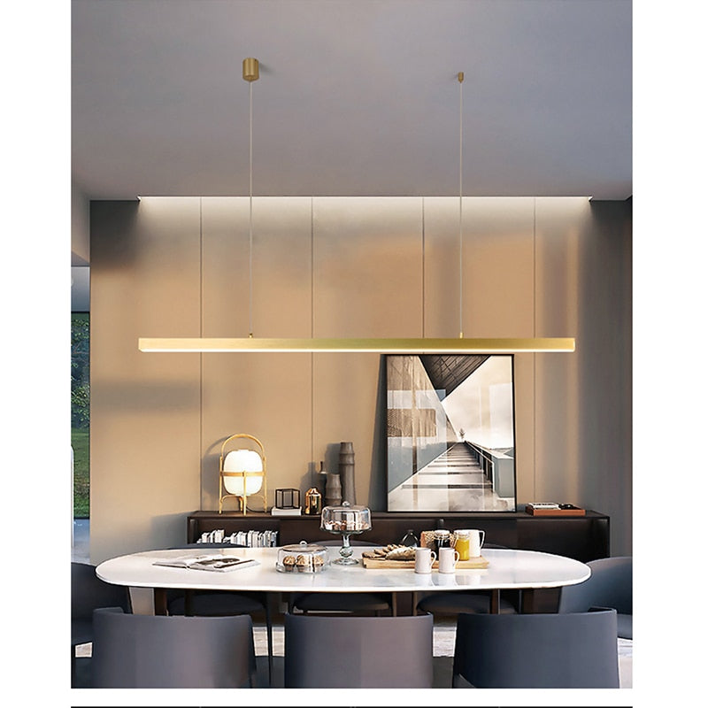 Modern Led Linear Ceiling Chandeliers Dining Room Living Bedroom Hanging Light Kitchen Pendant Lamp