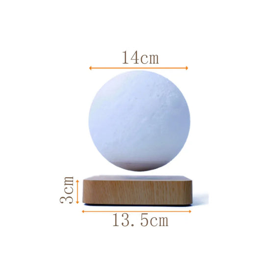 3D Printing Led Night Light Creative Touch Magnetic Levitation Moon Lamps 3 Colors Rotating