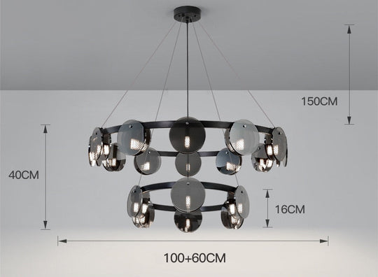 Modern Black Glass Pendant Light - Stylish Nordic Lighting For Living Room Dining Table And Kitchen