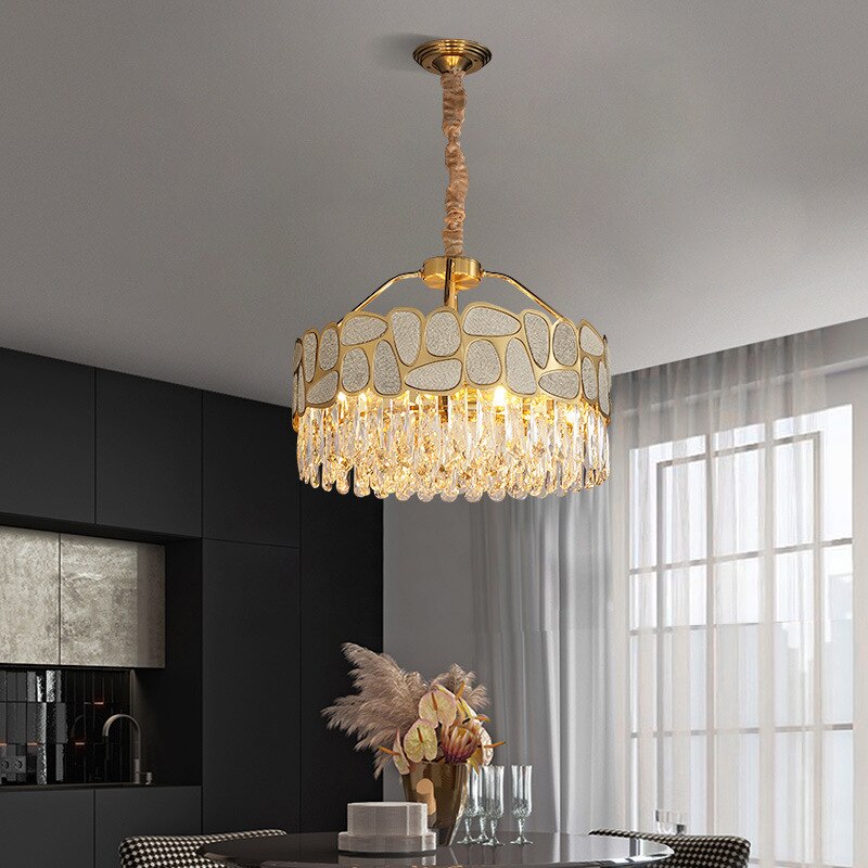 Crystals Ceiling Chandelier New Trend Modern Suspension Lustre Chandeliers For Dining Room Lighting