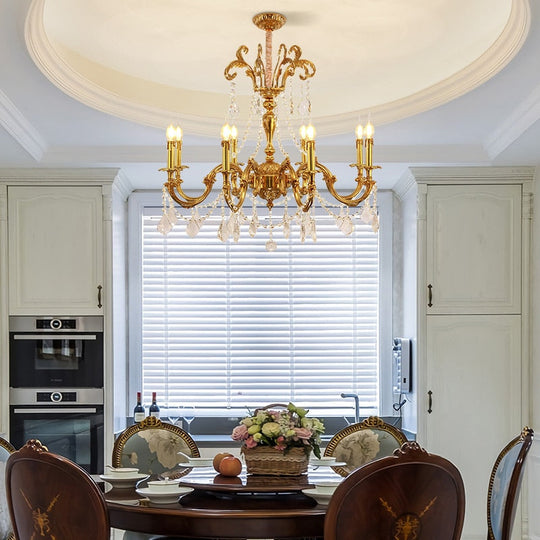 Magnifique - European Style Rococo Light Brass Pendant Lamp Led Fixtures Chandelier