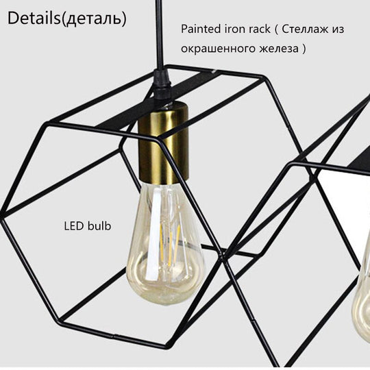 Modern Loft 3/5 Led Hanging Lighting Metal Pendant Lamp Indoor For Living Room Kitchen Light