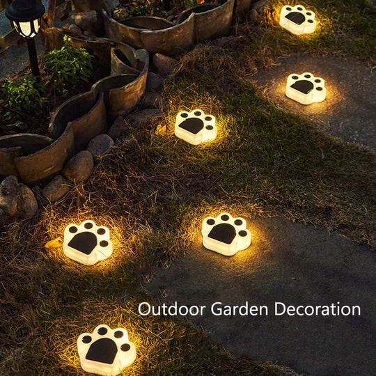 1/4Pcs Waterproof Led Solar Bear Paw Ground Light Outdoor Street Garden Wall Lamp Path Decoration