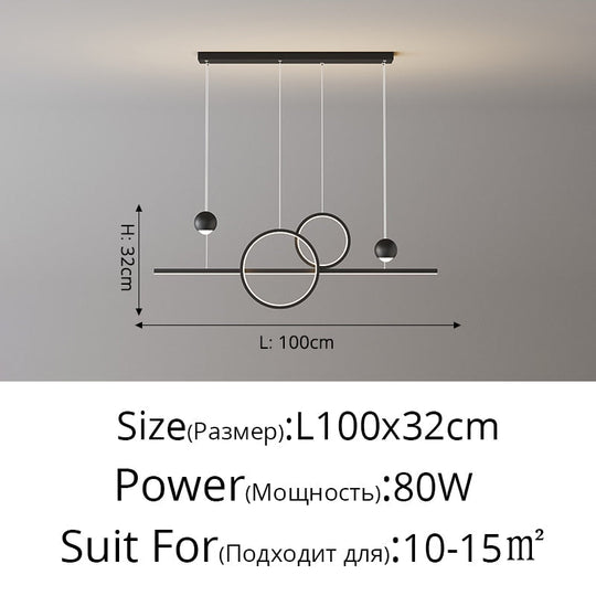 New Modern Simple Led Dimming Chandelier Lights Living Dining Room Bedroom Villa Apartment Hall